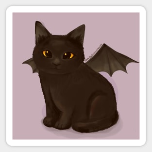 Halloween Bat Kitten Sticker